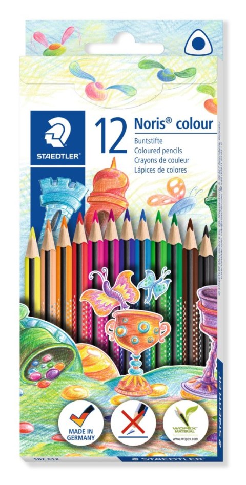 Kredki Noris colour, Wopex, trójkątne, 12 kol., Staedtler S 187 C12 Staedtler