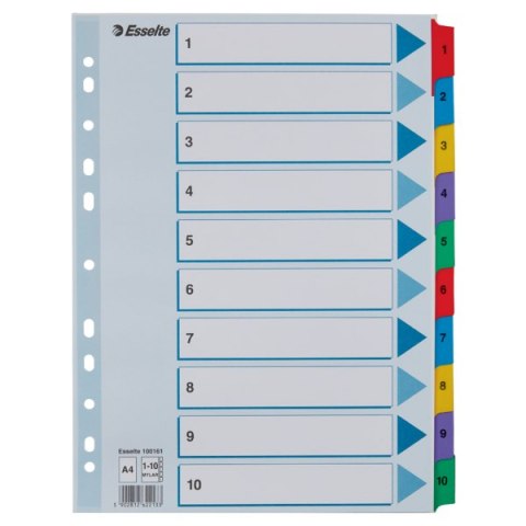 Przekładki kartonowe MYLAR A4 1-10 100161 białe ESSELTE Esselte