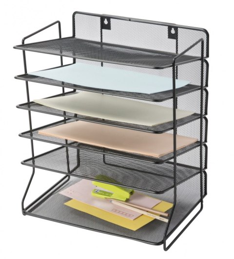 Sorter na dokumenty Q-CONNECT Office Set, metalowy, 6 półek, czarny KF17289 Q-Connect