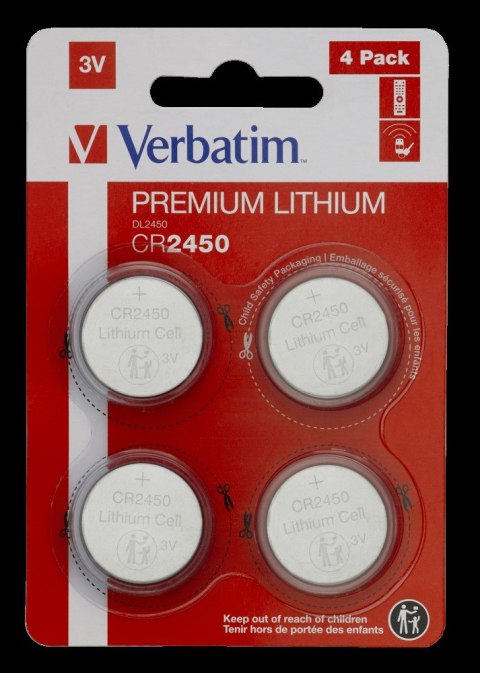 Baterie VERBATIM LITHIUM CR2450 3V BLISTER 4szt. 49535 Verbatim