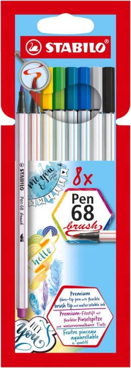 Flamaster Pen 68 BRUSH etui 8 szt. 568/08-21 STABILO Stabilo