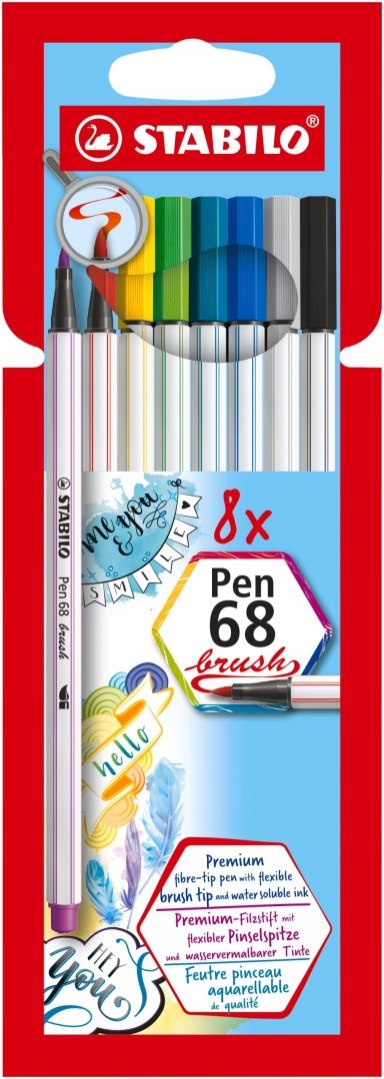 Flamaster Pen 68 BRUSH etui 8 szt. 568/08-21 STABILO Stabilo