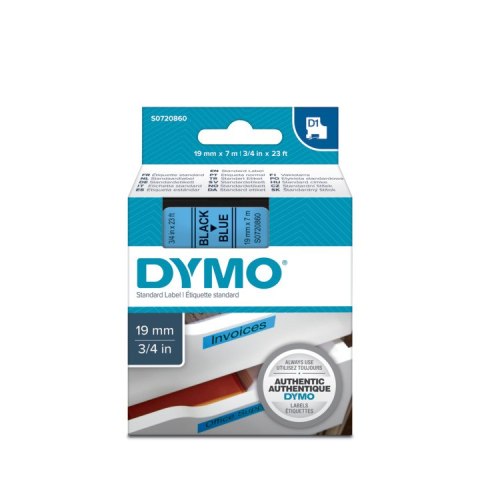 Taśma DYMO D1 - 19 mm x 7 m, czarny / niebieski S0720860 do drukarek etykiet (X) Dymo