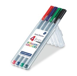 Cienkopis triplus, trójkątny, 0.3 mm, 4 kol. w etui box, Staedtler S 334 SB4 Staedtler