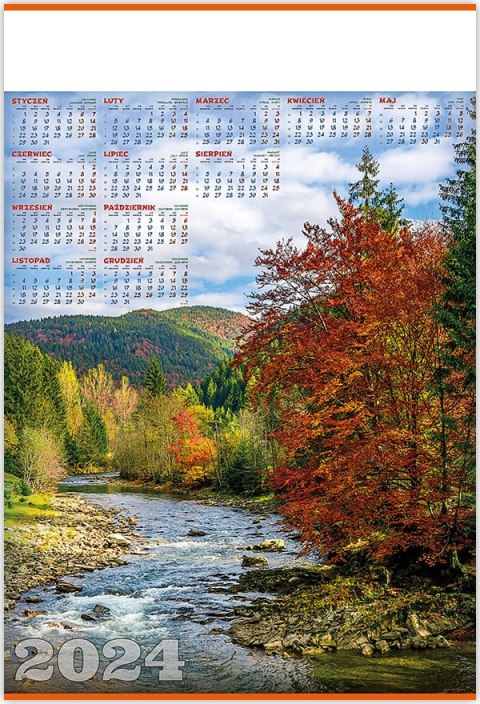Kalendarz Plakatowy B-1, P04 -STRUMIEŃ 2024 TELEGRAPH Telegraph