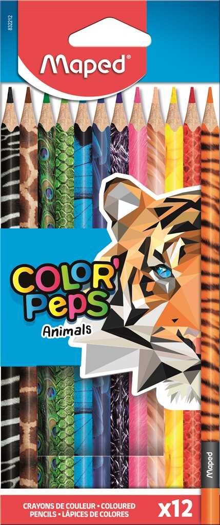 Kredki COLORPEPS ANIMALS trójkątne 12kolorów 832212 MAPED Maped