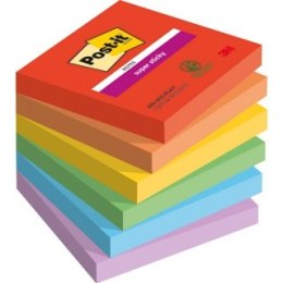 Bloczek samoprzylepny POST-IT Super Sticky (654-6SS-PLAY), 76x76mm, 6x90 kart., PLAYFUL Post-It 3M