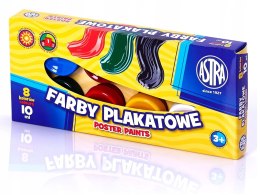 Farby plakatowe Astra 8 kolorów - 10 ml, 83113901 Astra