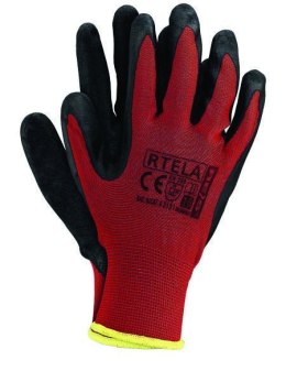 Rękawice powlekane czerwono-czarne rozmiar 11 RTELA Reis