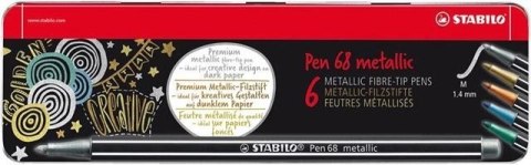 STABILO PEN 68 metallic etui metalowe 6 szt 6806/8-32 Stabilo