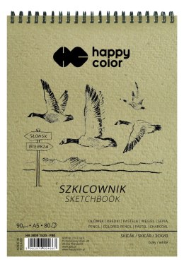 Szkicownik na spirali PTAKI A5, biały, 80 ark, 90g, Happy Color HA 3809 1520-P80 Happy Color