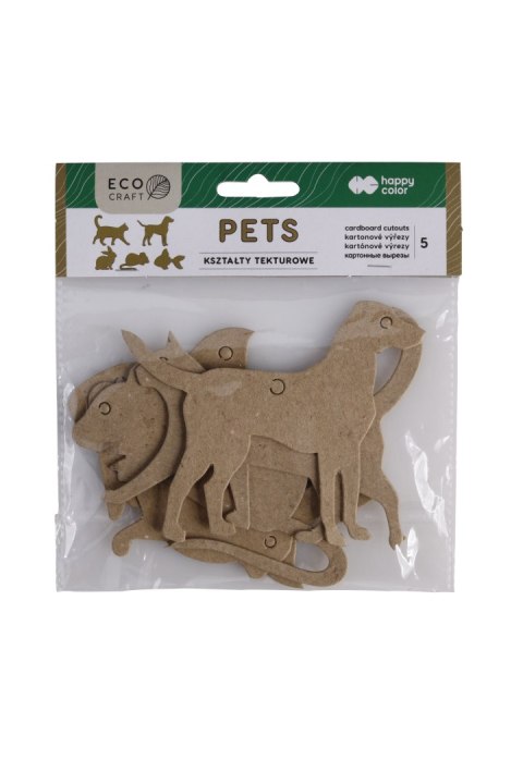 Zestaw kształtów tekturowych PETS, 5 szt, 12x6 cm, Happy Color HA 4512 1206-PE5 Happy Color