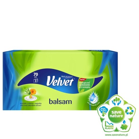 Chusteczki VELVET BALSAM ALOESU I NAGIETEK (70sztuk) 3 warstwy Velvet