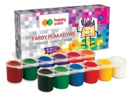 Farba plakatowa tempera, 12 kol x 25ml, Happy color HA 3310 0025-K12 Happy Color