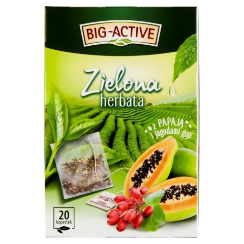 Herbata BIG-ACTIVE PAPAJA JAGODA GOJI zielona 20 kopert/34g Big-Active