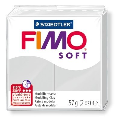 Kostka FIMO soft 57g, jasno szary, masa termoutwardzalna, Staedtler S 8020-80 Staedtler Fimo