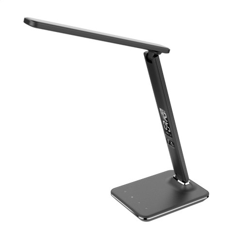 Lampka biurkowa czarna led Platinet 14W PDLU13 z zegarem, alarmem, termometrem i ładowarką USB Platinet