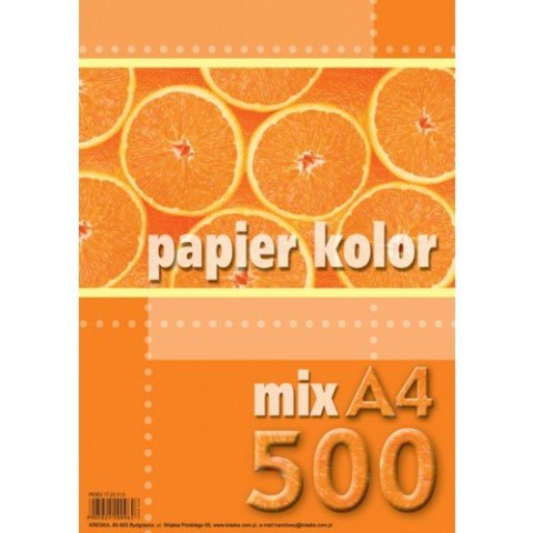 Papier xero A4 mix kolorów (500 arkuszy) KRESKA Kreska