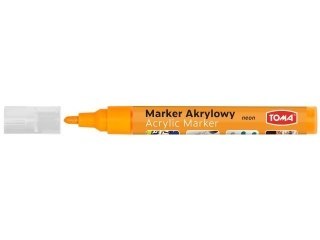 Marker akrylowy, fibrowa końcówka okrągła 2-5mm, pomarańczowy neon TO-402 Toma Toma