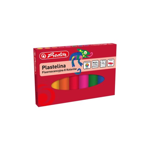 Plastelina 8 kolorów fluorescencyjna 9588997 Herlitz Herlitz