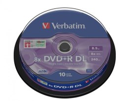 Płyta DVD+R VERBATIM DL CAKE (10) DoubleLayer 8.5GB x8 MattSil 43666 Verbatim