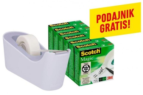 Taśma biurowa SCOTCH_ Magic_(C18-6L), matowa, 19mm, 33m, 6szt., podajnik C-18 GRATIS Scotch 3M