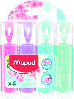 Zakreślacz FLUO PEPS pastel mix kolorów 4 szt etui pud.z zaw.742546 MAPED Maped