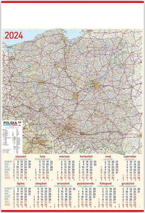 Kalendarz Plakatowy B-1, P20 - MAPA 2024 TELEGRAPH Telegraph