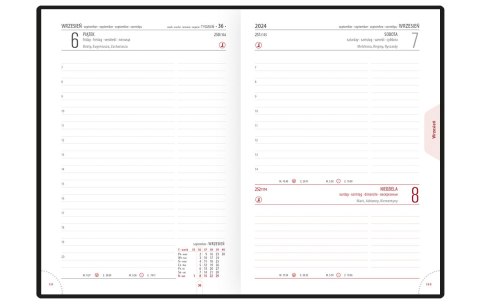 Kalendarz A-5 STANDARD książkowy (KS1), 05 - grafit carbon / granat linea 2024 TELEGRAPH Telegraph