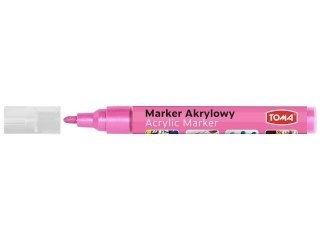 Marker akrylowy, fibrowa końcówka okrągła 2-5mm, różowy metalic TO-402 Toma Toma