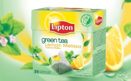 Herbata_LIPTON PIRAMID GREEN LEMON MELISA (20 saszetek) Lipton