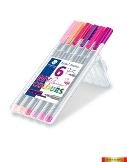 Cienkopis triplus, 0.3 mm, kolory flamingo, 6 szt., w etui, Staedtler S 334 SB6CS6 Staedtler