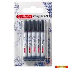 Naboje do piór wiecznych my.pen, niebieskie, 5 sztuk 10999852 Herlitz Herlitz