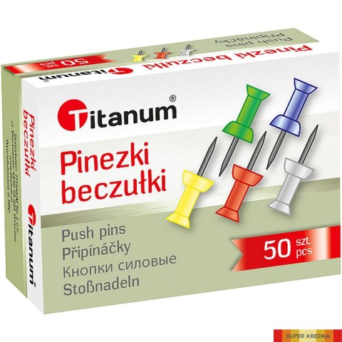 Pinezki beczułki Titanum kolorowe 50 szt. 80610 Titanum