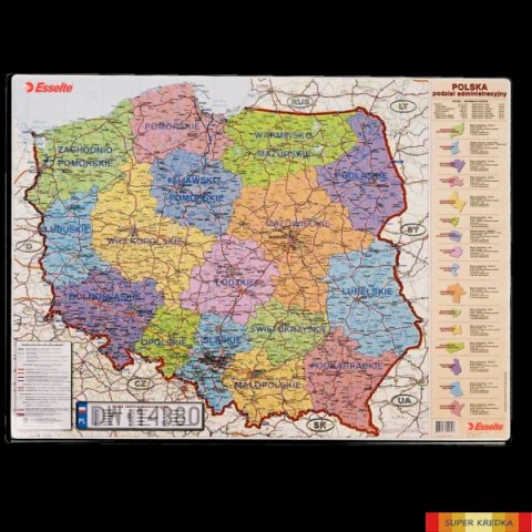 Podkładka na biurko z mapą Polski 500x650mm ESSELTE 12051 Esselte