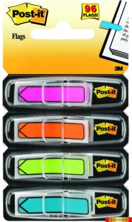 Zakładki indeksujące POST-IT (684-ARR4), PP, 12x43mm, strzałka, 4x24 kart., mix kolorów neonowy 3M-70071353612 Post-It 3M