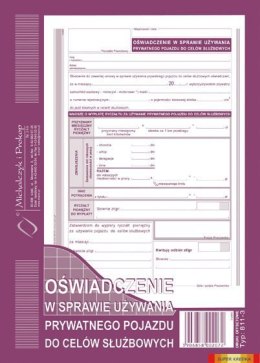 811-3 Oświad.w spraw.używ.pryw pojazd.MICHALCZYK I PROKOP Michalczyk I Prokop