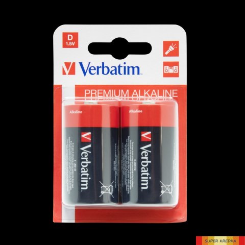 Baterie VERBATIM ALKALICZNE LR20/D 1,5V BLISTER 2szt. 49923