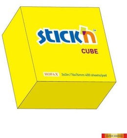 Bloczek STICKN 76x76mm 400k żółty neonowy 21010 StickN