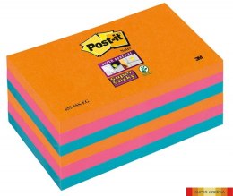 Bloczek samoprzylepny POST-IT_ Super Sticky (655-6SS-EG), 127x76xmm, 6x90 kart., promienne kolory Post-It 3M