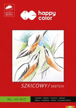 Blok szkicowy Młody Artysta, A4, 50 ark, 90g, Happy Color HA 3709 2030-M50 Happy Color