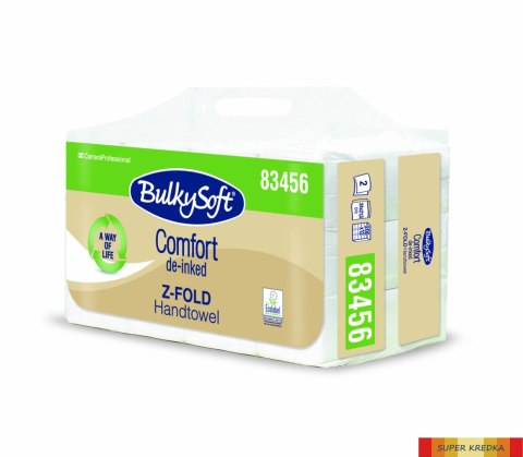 BulkySoft Comfort de-inked EKOLOGICZNY ręcznik papierowy składany typy Z 3 panelowy 83456 Bulky Soft