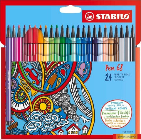 Cienkopis Pen 68 etui kartonowe 24 szt 6824-7 STABILO Stabilo