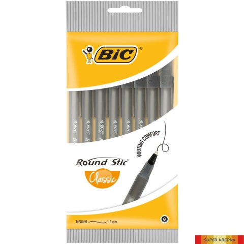 Długopis BIC Round Stic Classic czarny, blister 8szt, 928498 Bic