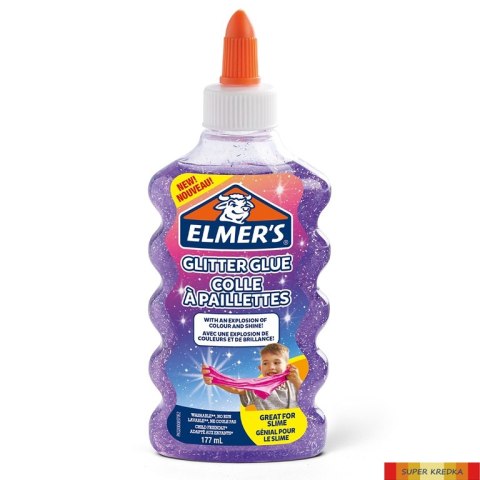 Elmers klej brokatowy, fioletowy, zmywalny i przyjazny dzieciom, 177ml, 2077253 Elmers