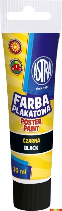 Farba plakatowa Astra tuba 30 ml - czarna, 83110909 Astra