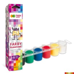 Farba plakatowa tempera, 6 kol x 25ml, Happy color HA 3310 0025-K6 Happy Color