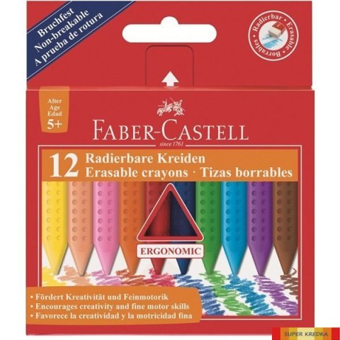 Kredki GRIP trójkątne 12 kol.woskowe FABER CASTEL 122520 Faber-Castell