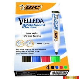 Marker suchościeralny BIC Velleda Ecolutions 1701 mix AST 4szt, 904941 Bic