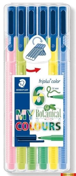 Flamaster Triplus, 1 mm, 6 szt. w etui, Botanical, Staedtler S 323 SB6CS8 Staedtler